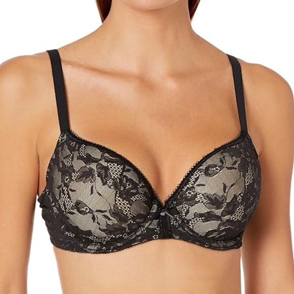 Wacoal Other - WACOAL 853201 lace bra black/beige T-shirt finesse 36DDD nwt intimates